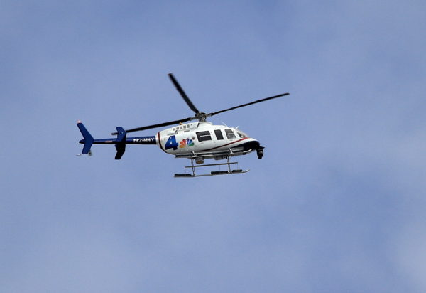 Channel 4 NBC news chopper above NYC