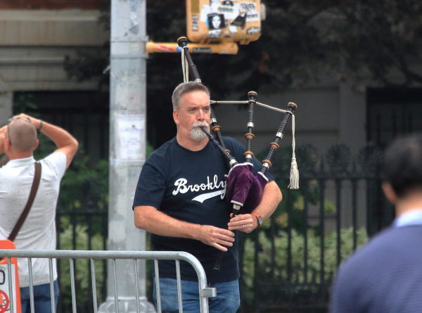 Bagpipe player Washington Square Park September 11 2018