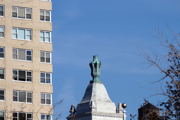 Washington Square Park Hawk Bobby on Con Edison tower