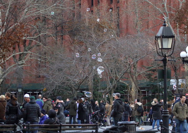 Bubbles in Washington Square Park