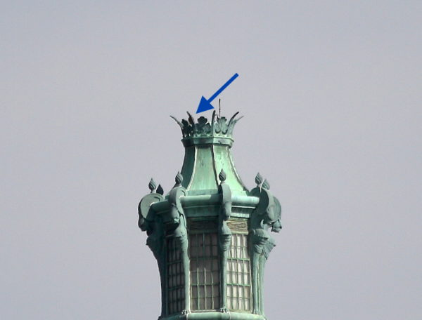 Hawk sitting atop the Con Edison tower